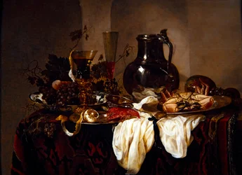 Nature morte avec cruche et crustacés