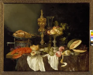 Nature morte avec un homard et une dinde
