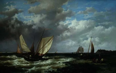 Paysages côtiers avec bateaux de pêche