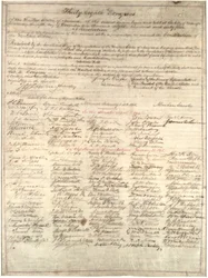Copie du Congrès de la résolution relative au treizième amendement, 1er février 1865 (encre sur vélin)