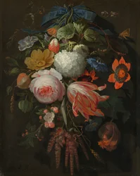 Un bouquet de fleurs suspendu, probablement 1665-1670