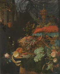 Nature morte aux fruits et au chardonneret