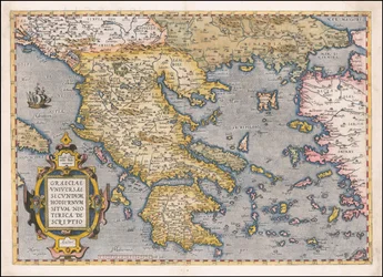 Carte de la Grèce et de la mer Égée de 1584 par Abraham Ortelius