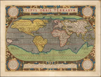 Abraham Ortelius Typus Orbis Terrarum Publication Anvers 1598