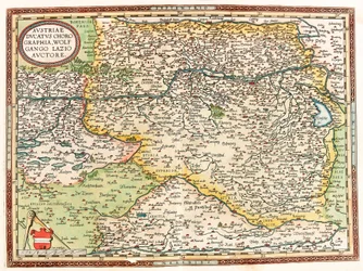Austria Ducatus Chorographia par Wolfgango Lazio. Carte géographique de l
