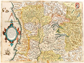 Ducatus Mediolanensis, Finitimarumq Regionu Descriptio Auctore Iooanne Georgio Septala Mediolanense Carte géographique du duché de Milan du "Theatrum Orbis Terrarum" par Abraham Ortelius