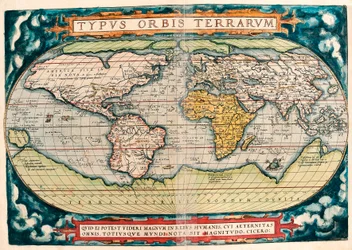 Carte de la Terre (carte du monde) de « Theatrum Orbis Terrarum » par Abraham Ortelius