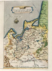 Carte de la Prusse, du Theatrum Orbis Terrarum par Abraham Ortelius