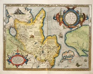 Carte de la Tartarie, Asie du Nord-Central, du Theatrum Orbis Terrarum par Abraham Ortelius
