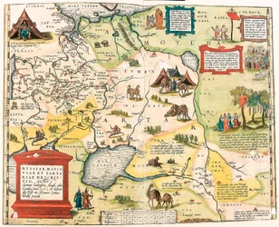 Russiae, Moscoviae et Tartariae descriptio. Par Antonio Ienkensono Anglo, éditée à Londres en 1562. Carte géographique de la Russie de « Theatrum Orbis Terrarum » par Abraham Ortelius