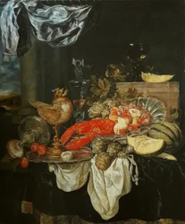 French : Grande nature morte au homard Large still life with lobster