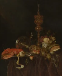 Nature morte avec homard et fruits, probablement début des années 1650