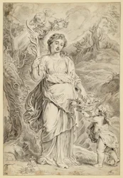 Sainte Dorothée, tenant une palme dans sa main droite