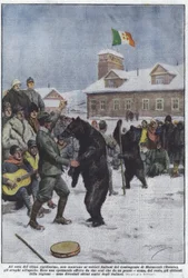 Malgré le climat très rigoureux, les soldats italiens du contingent de Mourmansk ne manquent pas