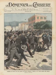 Carabiniers sauvant des anarchistes de la fureur populaire à Rapallo lors d