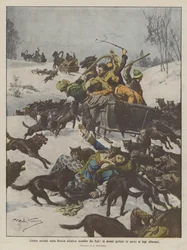 Cortège nuptial dans la Russie asiatique attaqué par des loups, les femmes jetées en pâture aux loups affamés