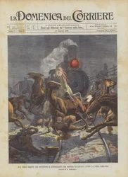 Deux trains directs qui renversent et écrasent un troupeau de chevaux le long de la ligne Rome-Pise