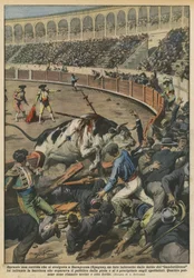 Pendant une corrida à Saragosse (Espagne), un taureau enragé par les blessures des ?