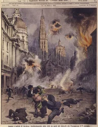 Les avions allemands bombardent Anvers. de 