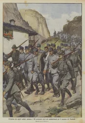 Le butin de nos soldats, 220 prisonniers capturés lors des combats pour la possession du Freikofel