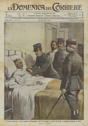 La récompense aux héros, le Roi remet au commandant du 12e bersaglieri, le général De Rossi