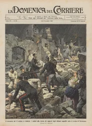Le tremblement de terre du 23 octobre en Calabre, les soldats à la recherche des cadavres des habitants