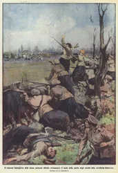 Le vaillant bataillon des femmes polonaises défend héroïquement le sol de la patrie