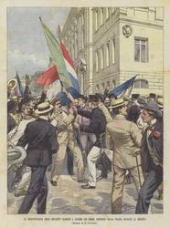 La manifestation des étudiants parisiens en faveur des Boers, dispersée par la police devant la Sorbonne