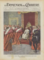 Les fêtes pour le jubilé papal à Rome, SS Léon XIII reçoit les vœux du Sacré Collège