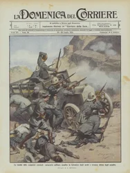 Les dangers des conquêtes coloniales, camion militaire attaqué en Cyrénaïque par les Arabes