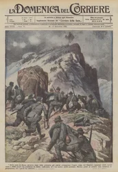 Dans la zone de Fassa (Avisio), après une lutte acharnée, les alpins ont occupé le sommet escarpé du Cauriol