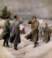 Reprise de la guerre, parlementaire turc arrivant dans le camp bulgare portant un message annonçant la fin de l