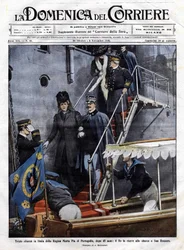 Retour triste en Italie de la reine Maria Pia du Portugal après 48 ans : le roi italien Victor Emmanuel III l