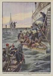 Sous-marin allemand qui dans la mer d