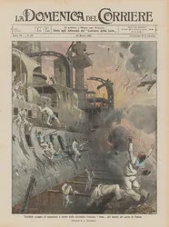 Terrible explosion de munitions à bord du cuirassé français Jena dans le port de Toulon