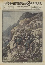 Entre les pics de Monte Chiesa et Monte Campigoletti (à plus de 2000 mètres), les alpins percent trois