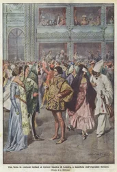 Une fête en costumes italiens au Covent Garden de Londres, au bénéfice de l