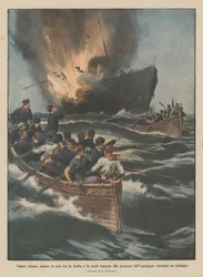 Vapeur allemand explosé entre la Sicile et la côte tunisienne en présence de l