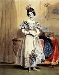À onze heures du soir, jeune fille en toilette de soirée