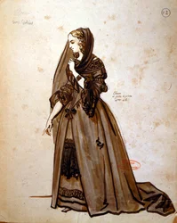 Costume pour le rôle de Dona Elvire dans une production de 1847 de 