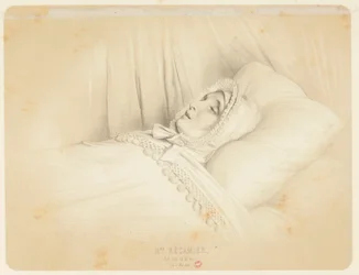 Madame Récamier (Juliette Récamier) sur son lit de mort le 11 mai 1849