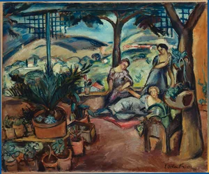 Femmes sur la terrasse