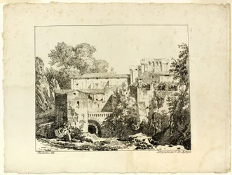 Paysage avec ruines et viaduc