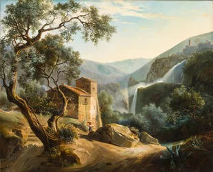 Paysage avec une cascade