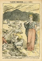 Vilain travail - Républicain, Religion, Argent, Chambre des députés, Bloc des gauches - Marianne, France (Allégorie) - Lessive