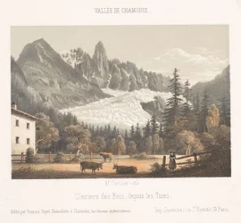 Vue de Chamonix et du Mont Blanc depuis le nord (Souvenir de Chamonix-Mont-Blanc)