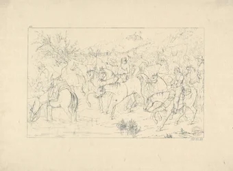 Le retour du général Stuart de Pennsylvanie, des gravures de guerre confédérées, 1861-63