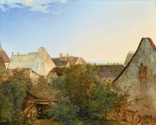 Vue sur les maisons de banlieue de Vienne (Beatrixgasse)