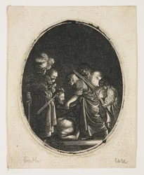 Salomé recevant la tête de Saint Jean, gravée par Hendrik Goudt (1583-1648), vers 1607-09 (gravure)