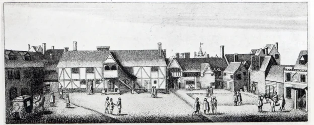 Vue sud de la maison Arundel à Londres, gravée par Wenceslaus Hollar en 1646 et publiée en 1792